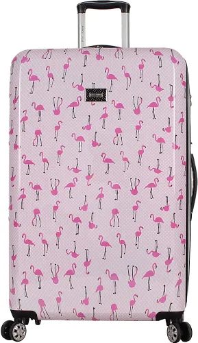 Vista 3 de Betsey Johnson Maleta rígida de equipaje de 3 piezas con ruedas giratorias 20 pulgadas 26 pulgadas 30 pulgadas talla única puntal flamenco Puntal