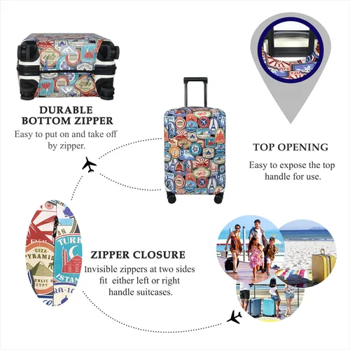 Vista 3 de Explore Land - Funda protectora para equipaje de viaje, protector de maleta, se adapta a maletas de 18-32 pulgadas