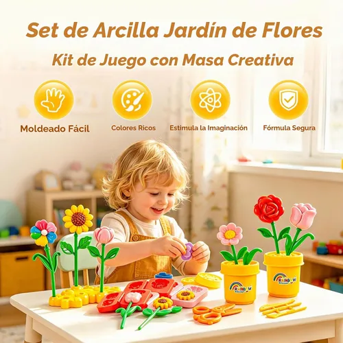 Vista 2 de Yositochuan Juego de masa de flores para niños de 3, 4, 5, 6, 7, 8