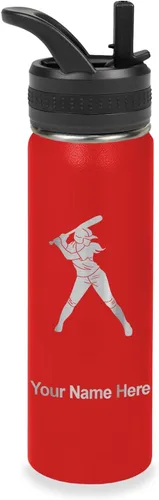 Vista 38 de LaserGram Botella de agua personalizada de 32 onzas, jugador de softbol Regalo grabado para jugadores de sóftbol, acero inoxidable aislado al vacío