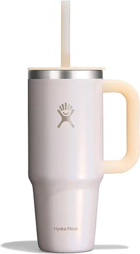 Vista 81 de Hydro Flask Vaso de Viaje con Asa, Tapa y Pajita - Acero Inoxidable Aislado en 24 Oz Aloe