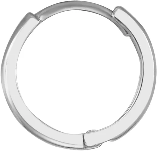 Vista 4 de Aretes de aro de oro blanco de 14 quilates de 0.079in de grosor, 3 tamaños diferentes disponibles, Oro de 14 quilates