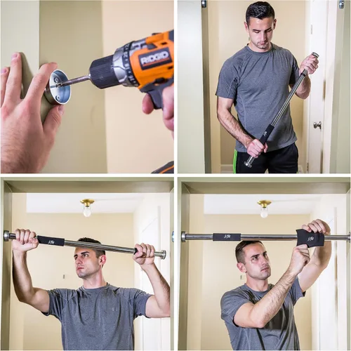 Vista 6 de JFIT Deluxe Multi Exercise Doorway Pull-Up Bar with Comfort Grips, 40-Inch