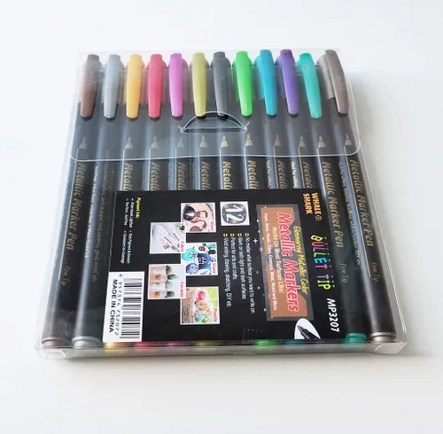 Vista 4 de Kit de 12 rotuladores metálicos para sellos de cera, adecuados para fabricantes de sellos, artes y manualidades, proyectos de bricolaje, álbumes