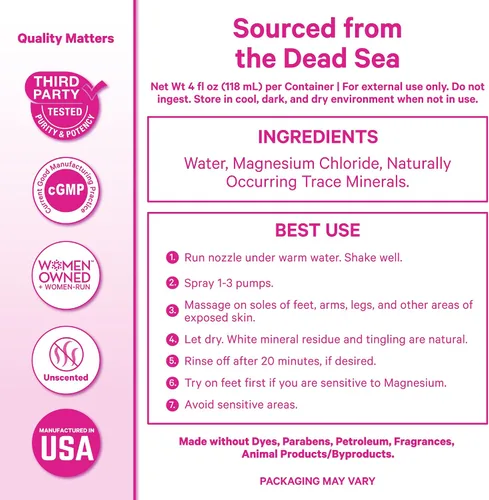 Vista 6 de Pink Stork Mist: Espray con magnesio para aliviar los mareos y náuseas matutinas – Promueve los niveles de energía, la calidad del sueño y más