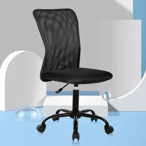 Vista 7 de Silla de oficina en casa, silla ergonómica de escritorio con respaldo medio, silla de computadora moderna de altura ajustable, silla giratoria