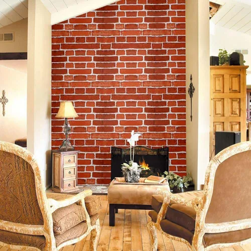 Vista 6 de Arthome - Papel tapiz de ladrillo autoadhesivo de 17 x 120 pulgadas, impermeable, para dormitorio, sala de estar, chimenea, escalera, decoración