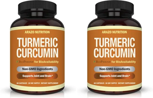 Vista 10 de Cúrcuma Curcumina con Bioperine 1300 mg con Black Pepper – Cápsulas de apoyo conjunto Suplementos nutricionales – 100% Herbal Tumeric Root