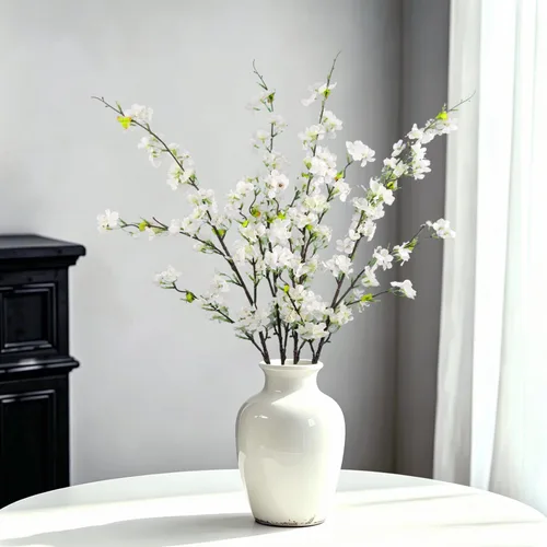 Vista 7 de Cherry Blossom - 4 flores artificiales de tallo largo