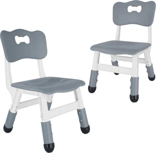 Vista 10 de FUNLIO Silla ajustable para niños (2 unidades), sillas de 3 niveles de altura ajustable para niños de 3 a 8 años, silla infantil resistente con Negro