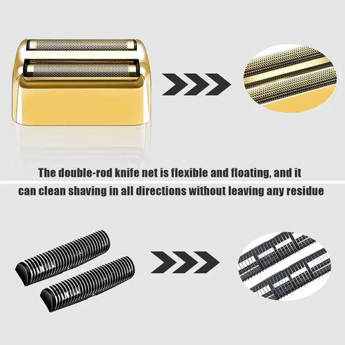 Vista 3 de Hoja de repuesto para afeitadora y cortadoras compatibles con BaBylissPRO Barberology Double FXFS2G (dorado)