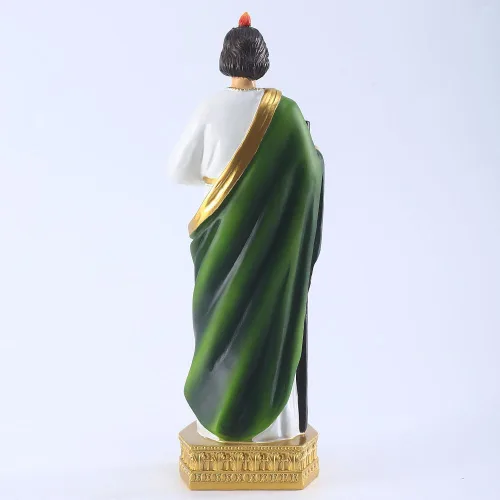 Vista 7 de QIANLING Estatua de San Jude de 12 pulgadas, Estatuas religiosas de San Jude de resina, Estatua religiosa de San Judas Tadeo de regalo