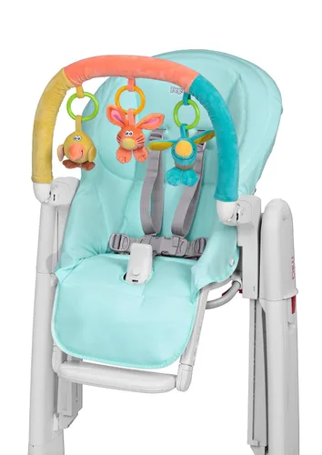 Vista 2 de Peg Perego Tatamia Kit - Accesorio para silla alta, funda de asiento suave y barra de juego, Azzurro (azul claro)