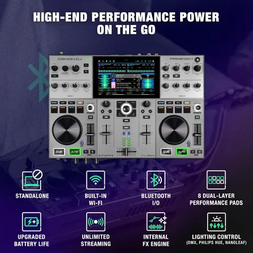 Vista 2 de Denon DJ PRIME GO+ Controlador portátil independiente para DJ