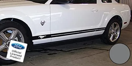 Vista 10 de Adhesivos de rayas laterales para puerta de panel basculante para Ford Mustang Negro (brillo) - RAA - CB