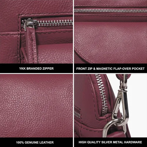 Vista 7 de Bolsos cruzados pequeños elegantes y versátiles para mujer, bolso de hombro de cuero real, bolso de mano de alta calidad, bolsos para viajes