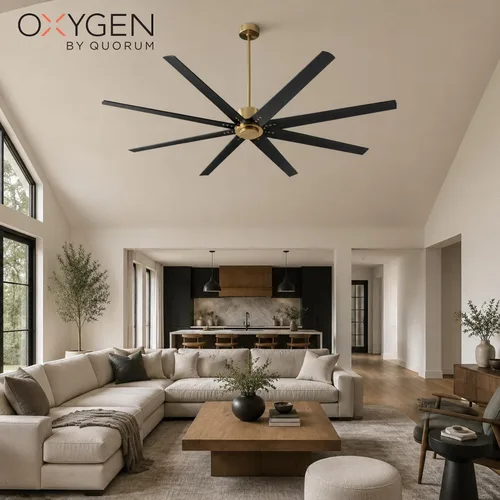 Vista 4 de Oxygen 3-108-40 Fleet Ventilador de techo de 72 pulgadas Latón envejecido