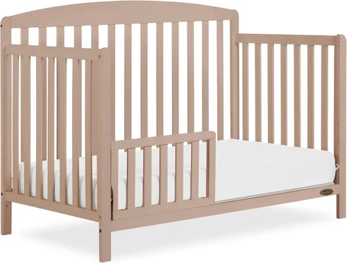 Vista 5 de Dream On Me baranda convertible para cuna de bebé con protección para niños, Mantequilla de Almendra