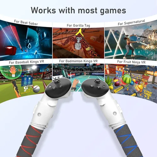 Vista 2 de OURVR Facial Interface and Beat Saber Handle Attachments Compatible with MetaOculus Quest 3 Accessories
