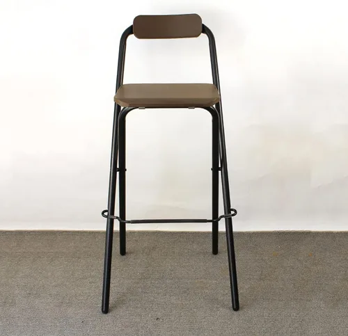 Vista 2 de Taburete de bar plegable moderno de acero para desayuno, asiento de plástico, sillas plegables para exteriores, silla de comedor impermeable
