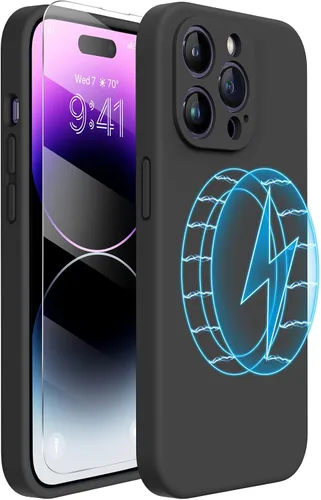 Vista 17 de Miracase Funda diseñada para iPhone 13 Pro Max con protector de pantalla, [forro de microfibra suave antiarañazos], funda protectora de silicona