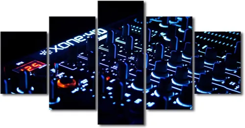 Vista 27 de Lienzo decorativo para pared, diseño de DJ Music Mixes the Track HD impreso en pinturas, 5 piezas de imágenes abstractas para sala de estar, obra