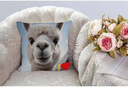 Vista 2 de HGOD DESIGNS Divertida funda de almohada decorativa con diseño de llama, funda de almohada de lino y algodón, funda de almohada estándar