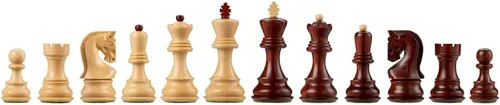 Vista 2 de Bobby Fischer Zagreb - Juego de ajedrez de secuoya y boj con tamaño King de 3.75 pulgadas. Solo piezas de ajedrez de madera ponderadas de alta