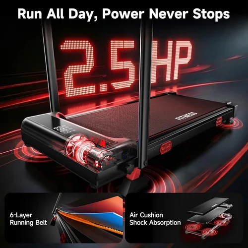 Vista 11 de RHYTHM FUN Cintas de correr para el hogar, caminadora con asas, 13%