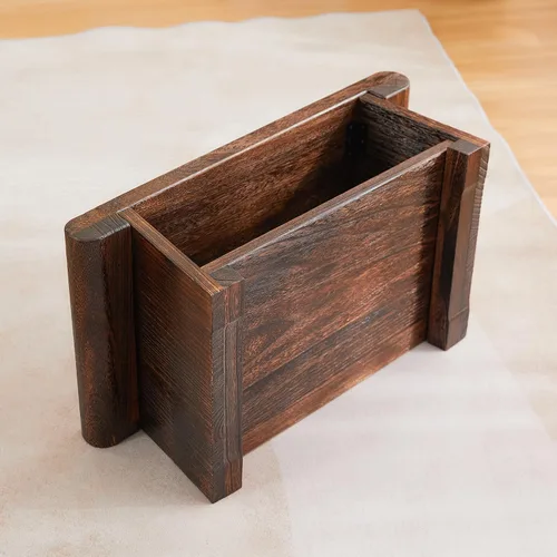 Vista 7 de Mesa de altar japonesa, mesa de piso plegable, pequeña mesa de meditación baja de madera, mesa de centro para sala de estar, marrón, 19.7 x 11.8 x