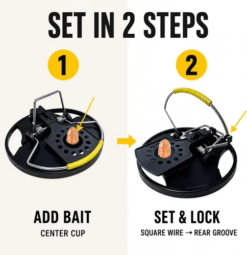 Vista 7 de Rat Traps Outdoor 2 Pack, Large Metal Mouse Trap, Fast Kill