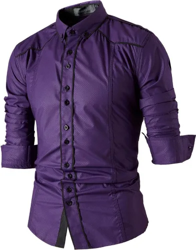 Vista 106 de jeansian - Camisas de manga larga de ajuste entallado para hombre (8397), con botones, informales y de vestir.