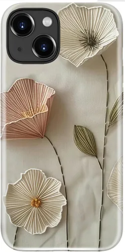 Vista 18 de Funda para iPhone 12 Mini, compatible con carga inalámbrica, protección de doble capa con elegante diseño de flores silvestres, silicona suave +
