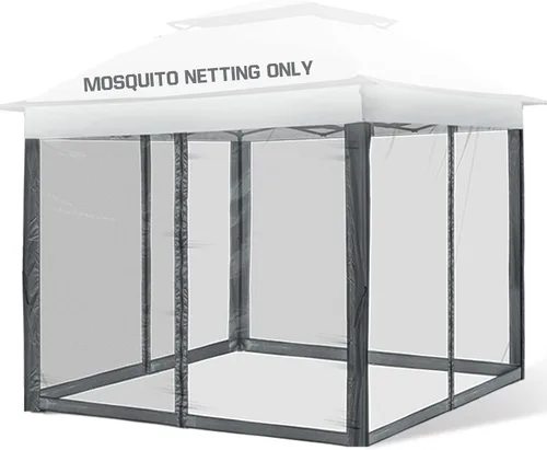Vista 2 de COOS BAY Mosquitera de repuesto con cremalleras, panel de pared de malla para carpa de 10 x 10 pies, rosa