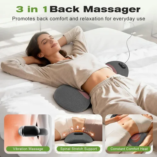 Vista 2 de 3-in-1 Lumbar Support Pillow with Heat, Vibration & Air Lift, Back Massager