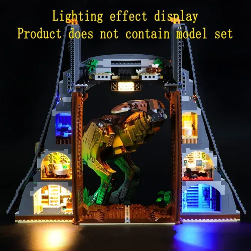 Vista 5 de GEAMENT Kit de luces LED compatible con Lego Jurassic Park: T.rex Rampage - Juego de iluminación para modelo de construcción Jurassic World 75936