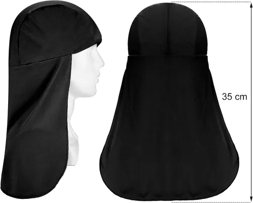 Vista 6 de Geyoga 4 unidades de sombrero duro para el sol, protector de cuello elástico para el sol, protector de cuello de secado rápido para hombres