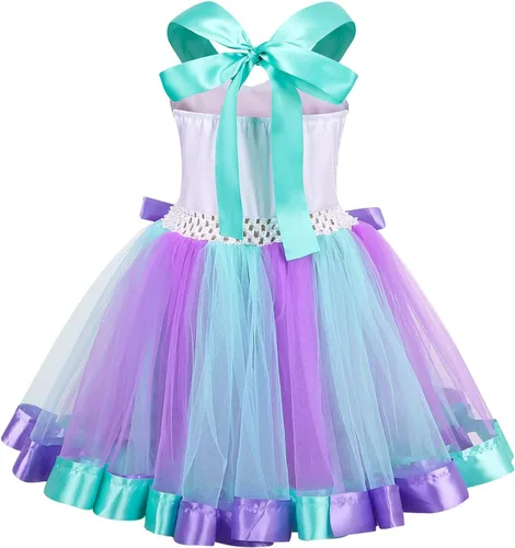 Vista 2 de Marendyee Vestido de sirena para niñas, disfraz de princesa para niñas pequeñas, disfraz de cumpleaños, disfraz de tutú de Halloween