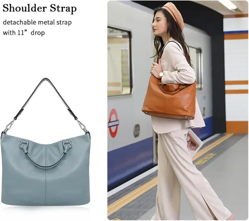 Vista 7 de Bolso Kattee, para mujer, de cuero suave, 3 formas de llevarlo, mochila, bolso y bolsa de mano