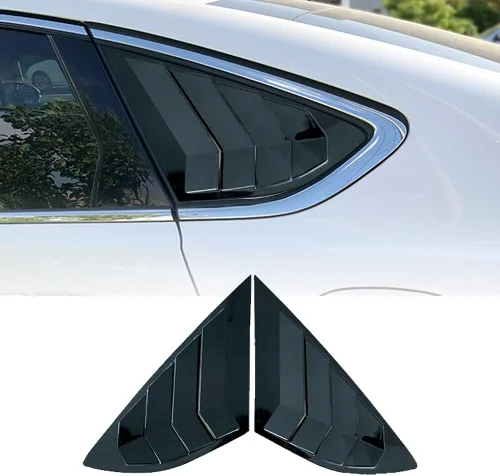 Vista 8 de Rejilla ABS para ventana lateral trasera, embellecedor de ventilación, cubierta de persianas para Ford Fusion 2013 2014 2015 2016 2017 2018 2019