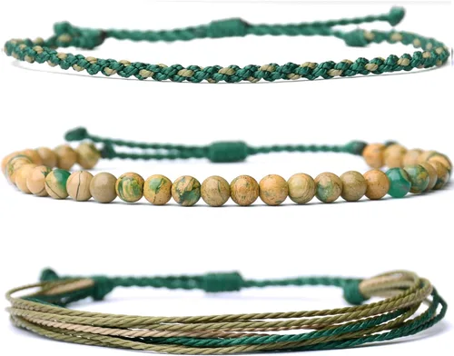 Vista 37 de Pulsera curativa hecha a mano con cuentas de piedra natural, regalo para hombres, pulsera de cuerda ajustable