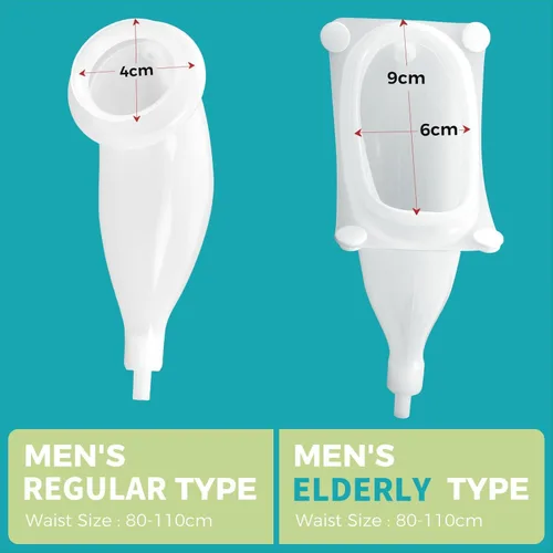 Vista 2 de Bolsa de recolección de orina portátil para ancianos, urinarios portátiles para hombres, bolsas reutilizables de orina masculina, urinario anciano