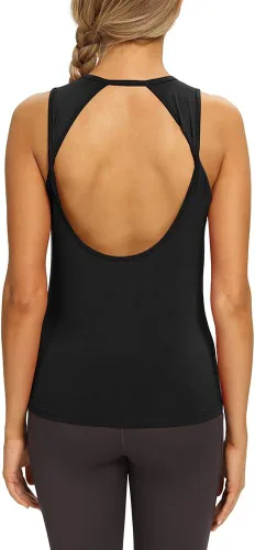 Vista 3 de Mippo Workout Tops for Women Open Back Yoga Shirts Tank Tops Athletic Tops Gym Workout Clothes