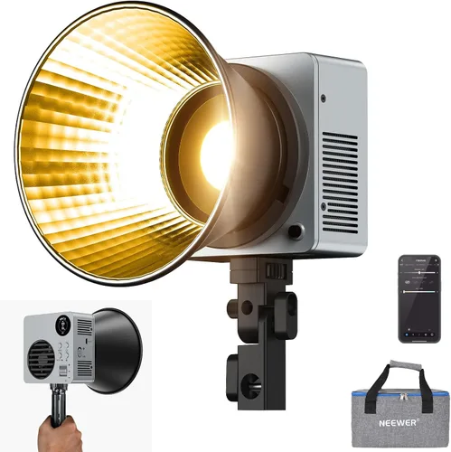 Vista 10 de NEEWER 60W Mini Luz de Vídeo LED con Batería de 50Wh/Carga Rápida PD de 100W, Control APP/2.4G/NFC, Iluminación Continua de Estudio COB Ajustable