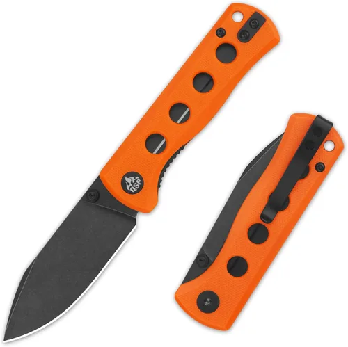 Vista 26 de QSP Canary Folder - Cuchillo plegable de bolsillo, hoja de 7.21 cm Sandvik 14C28N con acabado negro lavado a la piedra, mango G10 negro, bloqueo
