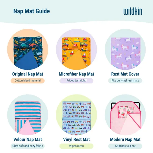 Vista 7 de Wildkin - Tapete para tomar la siesta, moderno y todo en uno, con almohada para infantes (niñas o niños), tamaño perfecto para la guardería