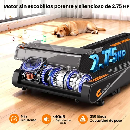 Vista 7 de Walking Pad Treadmill with Speaker, 4-in-1 6.2MPH Treadmills for Home with App Compatible, Walking Pad with 10% Incline, LED Display, 2.75HP