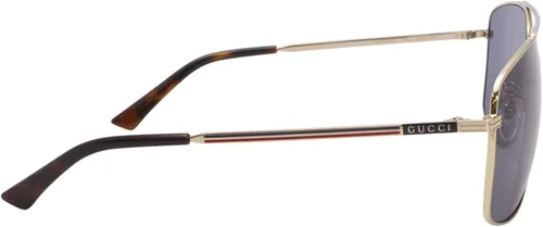 Vista 3 de Gucci GG0836SK 004 - Lentes de sol para hombre color dorado Havanaazul Pilot de 2480in Dorado azul y dorado