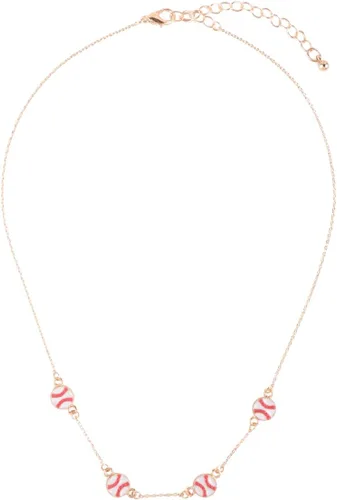 Vista 2 de RIAH FASHION Collar brillante con dije de equipo deportivo Juego de diamantes de imitación para voleibol, baloncesto, pelota suave, casco