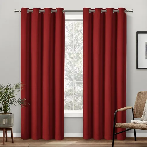 Vista 8 de Exclusive Home Curtains - Par de paneles de cortinas, modelo Academy, con ojales para bloqueo total de luz Blanco